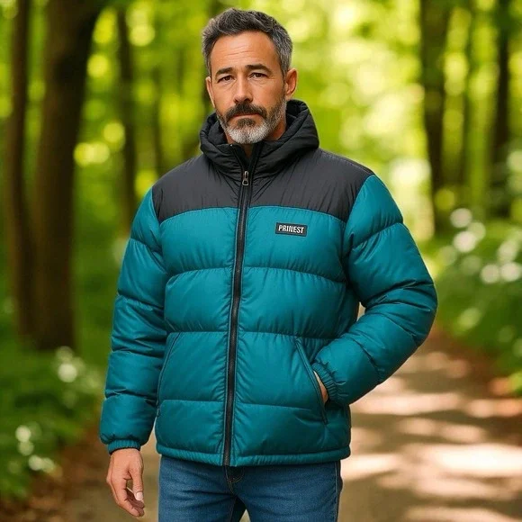 FARWEST Seattle Vintage Down Puffer Jacket, Men's Medium - Picture 8 of 8